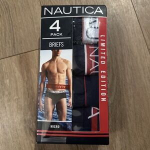 Nautica‎ Limited Edition Micro Briefs 4 Pack • Blue Red • Men's Large 36-38